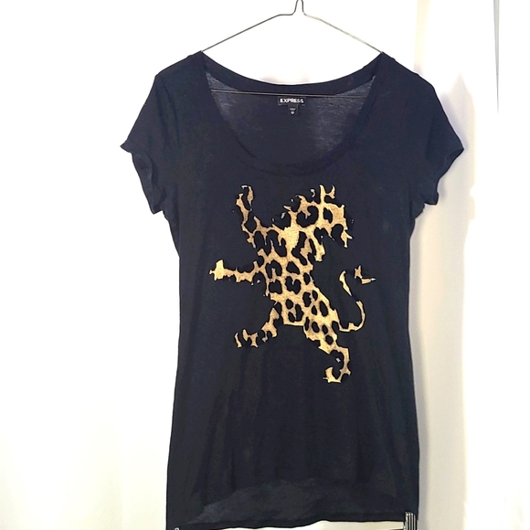 Velvet Leopard-print Gryphon | Express Logo T-shirt - Picture 2 of 2